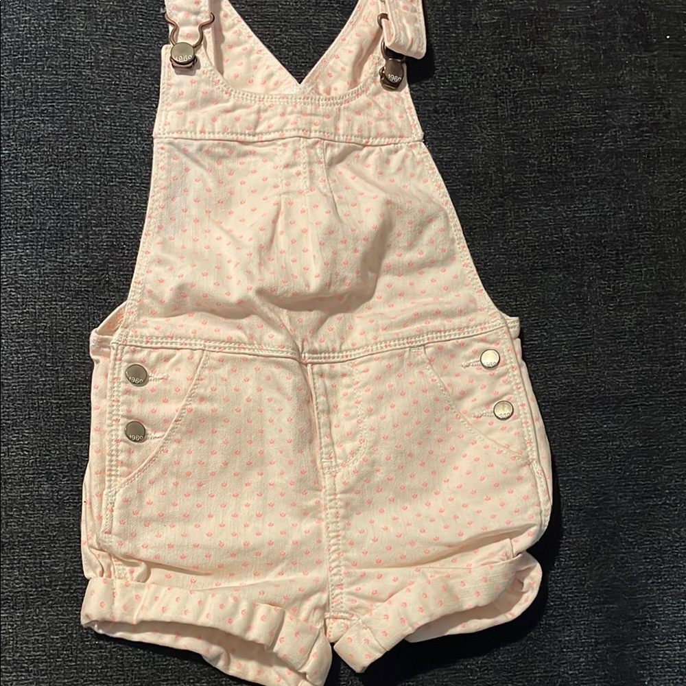 GAP Cream Jumpsuit with Bib Front and Adjustable Straps